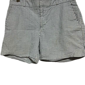 BANANA REPUBLIC women shorts, size 0, 100% cotton, light blue / white striped